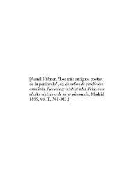 Los más antiguos poetas de la península / Emilio Hübner | Biblioteca Virtual Miguel de Cervantes