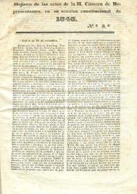 Registro de las actas de la H. Cámara de representantes, en su reunión constitucional de 1846. Nº 3 | Biblioteca Virtual Miguel de Cervantes