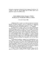 Abastecimiento romano de aguas a Toledo : declaración de Monumento Histórico-Artístico / Fernando Chueca Goitia | Biblioteca Virtual Miguel de Cervantes