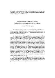 Presa romana de Consuegra (Toledo). Declaración de Monumento Histórico-Artístico / Antonio Blanco Freijeiro | Biblioteca Virtual Miguel de Cervantes