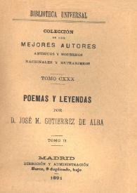 Poemas y leyendas / por José M. Gutiérrez de Alba | Biblioteca Virtual Miguel de Cervantes