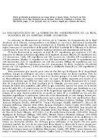 La documentación de la Comisión de Antigüedades de la Real Academia de la Historia sobre Andalucía / Jorge Maier Allende, Jesús Salas Álvarez | Biblioteca Virtual Miguel de Cervantes