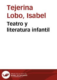 Teatro y literatura infantil / por Isabel Tejerina Lobo | Biblioteca Virtual Miguel de Cervantes