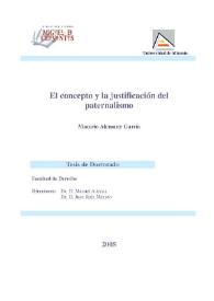 El concepto y la justificación del paternalismo / Macario Alemany García | Biblioteca Virtual Miguel de Cervantes