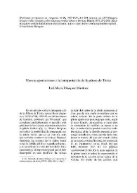 Nuevas aportaciones a la interpretación de la pátera de Tivisa / José María Blázquez Martínez | Biblioteca Virtual Miguel de Cervantes