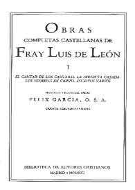 Exposición del Libro de Job / Fray Luis de León; edición del padre Félix García | Biblioteca Virtual Miguel de Cervantes