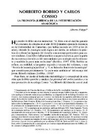 Norberto Bobbio y Carlos Cossio : la filosofía jurídica de la interpretación analógica | Biblioteca Virtual Miguel de Cervantes