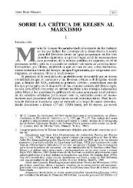 Sobre la crítica de Kelsen al marxismo | Biblioteca Virtual Miguel de Cervantes