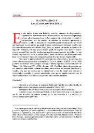 Racionalidad y legitimación política | Biblioteca Virtual Miguel de Cervantes