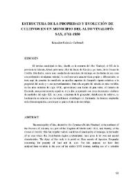 Estructura de la propiedad y evolución de cultivos en un municipio del Alto Vinalopó : Sax (1761-1850) | Biblioteca Virtual Miguel de Cervantes