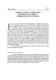 Derecho moral : vindicación del observador crítico y aporía del iusnaturalista | Biblioteca Virtual Miguel de Cervantes