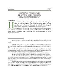 Las nuevas fuentes para el estudio de la filosofía del Derecho hegeliana | Biblioteca Virtual Miguel de Cervantes