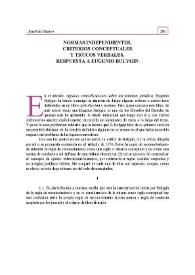 Normas independientes, criterios conceptuales y trucos verbales. Respuesta a Eugenio Bulygin | Biblioteca Virtual Miguel de Cervantes