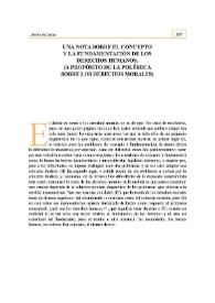 Una nota sobre el concepto y la fundamentación de los derechos morales. (A propósito de la polémica sobre los derechos morales) | Biblioteca Virtual Miguel de Cervantes
