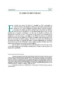 El Derecho recuperado / Owen M. Fiss; traducción de Roberto de Michele | Biblioteca Virtual Miguel de Cervantes