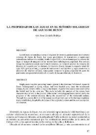 La propiedad de las aguas en el señorío solariego de Aguas de Busot | Biblioteca Virtual Miguel de Cervantes