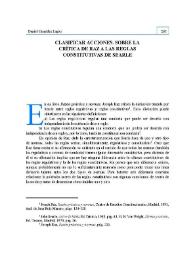 Clasificar acciones. Sobre la crítica de Raz a las reglas constitutivas de Searle | Biblioteca Virtual Miguel de Cervantes