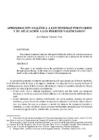 Aproximación analítica a los sistemas portuarios y su aplicación a los puertos valencianos | Biblioteca Virtual Miguel de Cervantes