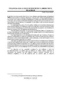 Infancia: Legalidad Democrática, Derecho y Realidad | Biblioteca Virtual Miguel de Cervantes