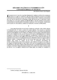 Régimen político e interpretación constitucional en México / José Ramón Cossío, Luis Raigosa | Biblioteca Virtual Miguel de Cervantes