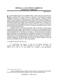 Réplica a los comentarios de Rodolfo Vázquez / Andrés Roemer | Biblioteca Virtual Miguel de Cervantes