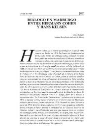 Diálogo en Marburgo entre Hermann Cohen y Hans Kelsen | Biblioteca Virtual Miguel de Cervantes