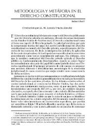 Metodología y metáfora en el Derecho Constitucional | Biblioteca Virtual Miguel de Cervantes
