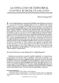 La dificultad de defender el control judicial de las leyes | Biblioteca Virtual Miguel de Cervantes