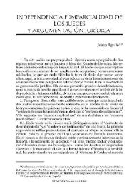 Independencia e imparcialidad de los jueces y argumentación jurídica | Biblioteca Virtual Miguel de Cervantes