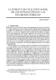 La estructura de justificación de los sistemas éticos y las decisiones públicas | Biblioteca Virtual Miguel de Cervantes