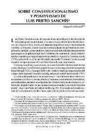 Sobre Constitucionalismo y positivismo de Luis Prieto Sanchís / Miguel Carbonell | Biblioteca Virtual Miguel de Cervantes