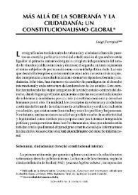 Más allá de la soberanía y la ciudadanía: un constitucionalismo global / Luigi Ferrajoli | Biblioteca Virtual Miguel de Cervantes