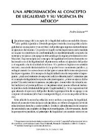 Una aproximación al concepto de legalidad y su vigencia en México / Pedro Salazar | Biblioteca Virtual Miguel de Cervantes