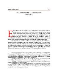 Una defensa de la obligación política | Biblioteca Virtual Miguel de Cervantes