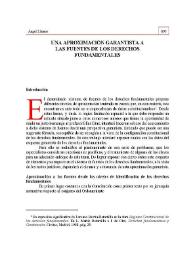 Una aproximación garantista a las fuentes de los derechos fundamentales | Biblioteca Virtual Miguel de Cervantes