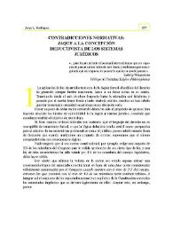 Contradicciones normativas : Jaque a la concepción deductivista de los sistemas jurídicos / Jorge L. Rodríguez | Biblioteca Virtual Miguel de Cervantes