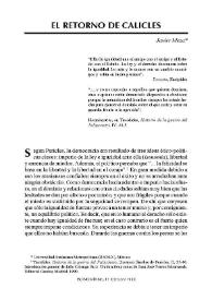 El retorno de Calicles / Javier Meza | Biblioteca Virtual Miguel de Cervantes