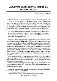 Algunas reflexiones sobre la ignorancia / Ernesto Garzón Valdés | Biblioteca Virtual Miguel de Cervantes