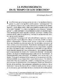 La intransigencia en la época de los derechos / Michelangelo Bovero | Biblioteca Virtual Miguel de Cervantes