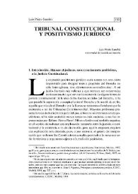 Tribunal Constitucional y positivismo jurídico | Biblioteca Virtual Miguel de Cervantes