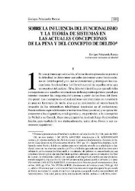 Sobre la influencia del funcionalismo y la teoría de sistemas en las actuales concepciones de la pena y del concepto de delito | Biblioteca Virtual Miguel de Cervantes
