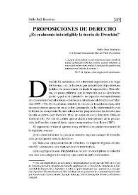 Proposiciones de derecho : ¿Es realmente ininteligible la teoría de Dworkin? | Biblioteca Virtual Miguel de Cervantes