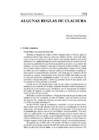 Algunas reglas de clausura | Biblioteca Virtual Miguel de Cervantes