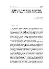 Sobre el sentido del Derecho. Carta a Tomás-Ramón Fernández | Biblioteca Virtual Miguel de Cervantes