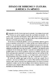 Estado de derecho y cultura jurídica en México / Alejandro Madrazo | Biblioteca Virtual Miguel de Cervantes