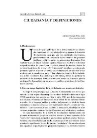 Ciudadanía y definiciones | Biblioteca Virtual Miguel de Cervantes