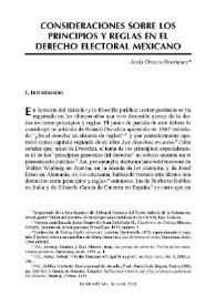 Consideraciones sobre los principios y reglas en el derecho electoral mexicano / Jesús Orozco Henríquez | Biblioteca Virtual Miguel de Cervantes