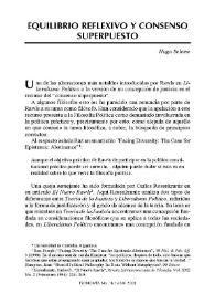 Equilibrio reflexivo y consenso superpuesto / Hugo Seleme | Biblioteca Virtual Miguel de Cervantes