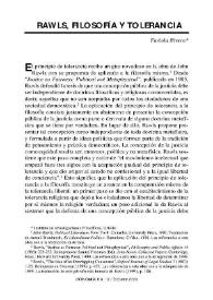 Rawls, filosofía y tolerancia / Faviola Rivera | Biblioteca Virtual Miguel de Cervantes