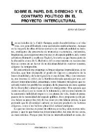 Sobre el papel del derecho y el contrato en el proyecto intercultural / Javier Lucas | Biblioteca Virtual Miguel de Cervantes